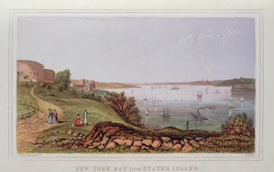 New York Bay from Staten Island, engraved by M. Kronheim and Co., London